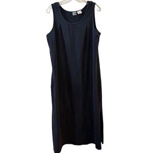 Le Cove Women's 1X Black Sleeveless Knit Midi Dress Casual Fall